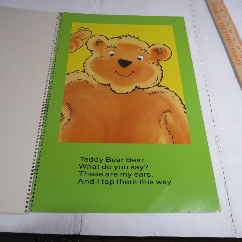 Teddy Bear Bear (2) BIG BOOKS (almost 2 feet tall) spiral wire binding Bears